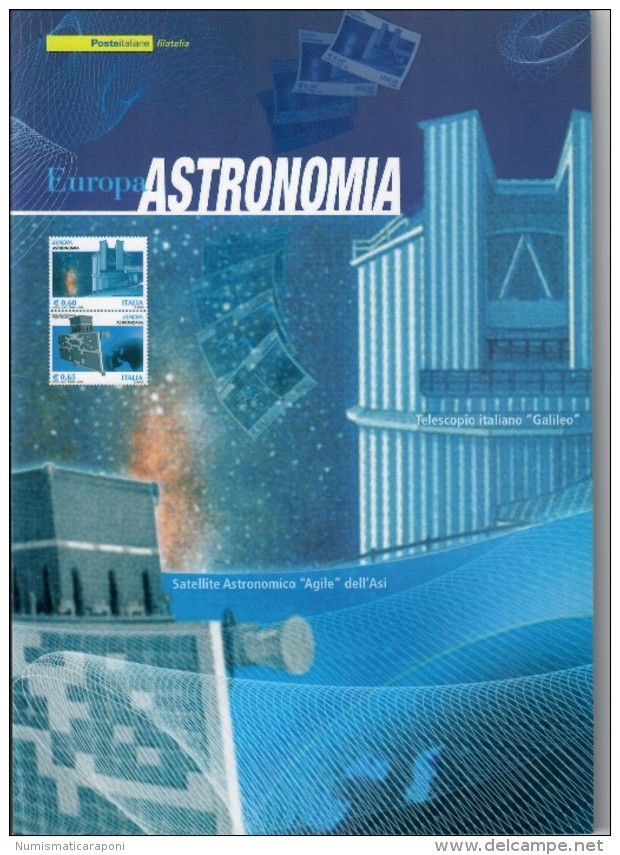 Italia 2009 Europa Astronomia  Folder Ufficiale ( Valore D'emissione € 17 ) - Presentation Packs