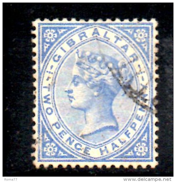 T186 - GIBILTERRA 1886 , 2 1/2 Penny Verde N. 11  Usato - Gibilterra
