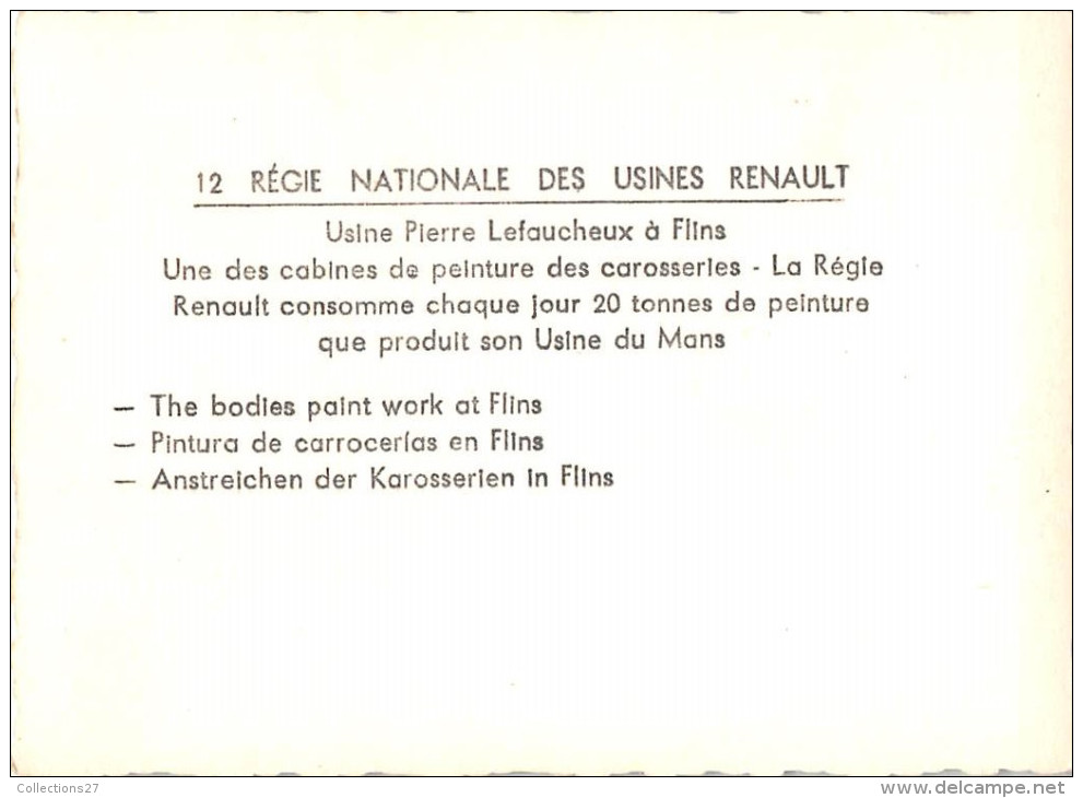 92-BOULOGNE -BILLANCOURT -20 PETITES CARTES DE DIMENSSION ( 9X6,5) USINE RENAULT BILLANCOURT -VOITURE