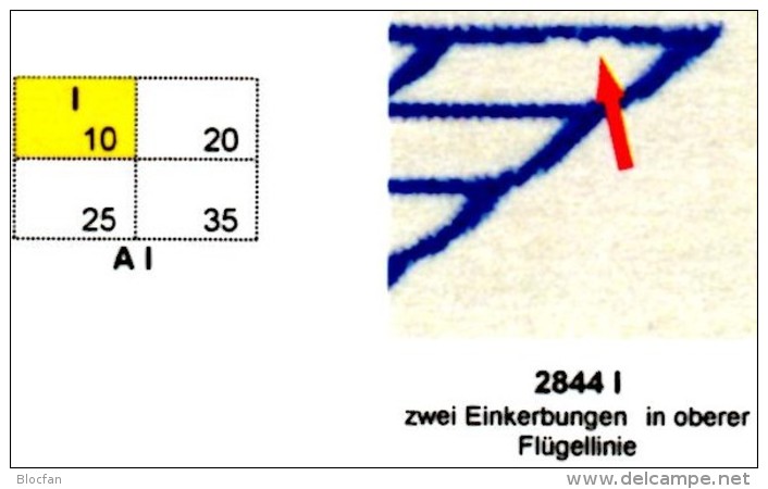 Abart Bei 2844I Neujahr 1984 DDR Block 75+75 I ** 34€ Frieden Glück Kerbe Im Flügel Bloc New Year Sheets Bf Germany - Abarten Und Kuriositäten