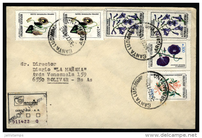 Cover Sent From "SANTA LUCIA" (Buenos Aires) To Bolivar (Buenos Aires) On 5/OC/1991, With INFLA Postage Of A22,800,... - Lettres & Documents