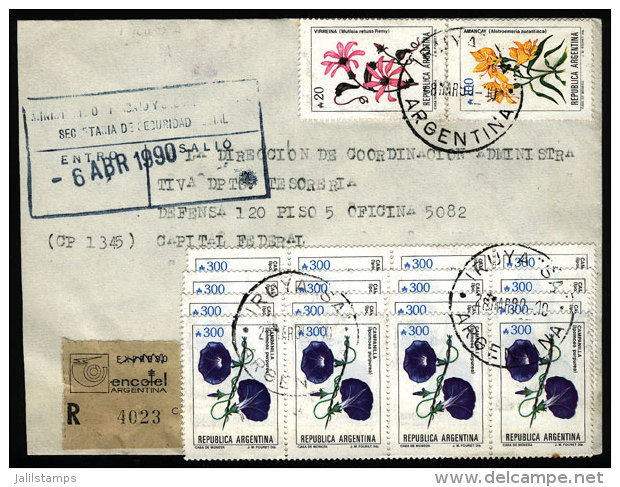 Cover Mailed On 8/MAR/1990 With INFLA Postage Of A4,920, And Postmark Of IRUYA (Salta), VF Quality - Briefe U. Dokumente