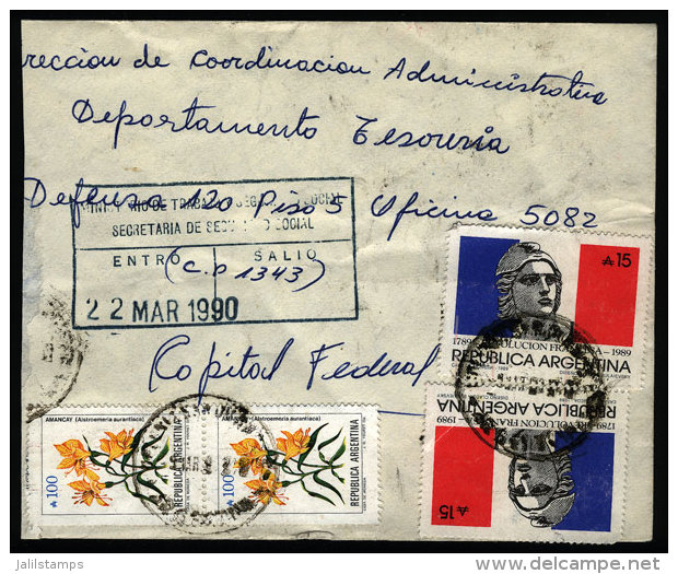 Cover Sent From "COLONIA SAN JUAN" (Santiago Del Estero) To Buenos Aires In MAR/1990, With INFLA Postage Of A215,... - Brieven En Documenten
