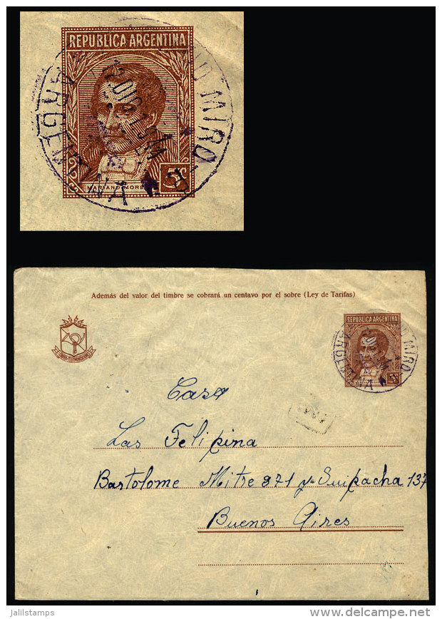 Stationery Envelope Sent From "MARIANO MIRO" (La Pampa) To Buenos Aires On 12/DE/1944, VF Quality - Brieven En Documenten