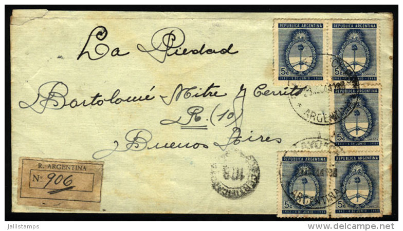Registered Cover Sent From "RIO MAYO" (Chubut) To Buenos Aires On 20/AU/1944, VF Quality - Brieven En Documenten