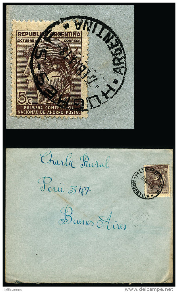 Cover Sent From HUGHES (Santa Fe) To Buenos Aires On 7/FE/1944, VF Quality - Brieven En Documenten