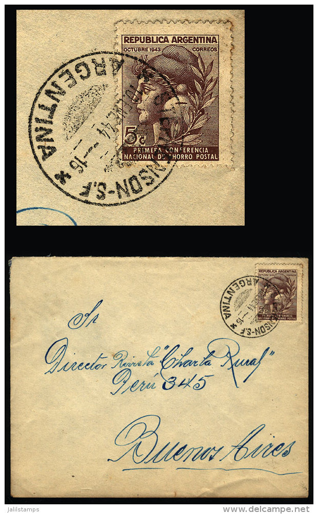 Cover Sent From "STEPHENSON" (Santa Fe) To Buenos Aires On 10/JA/1944, On Back Arrival Slogan Cancel (topic Health,... - Brieven En Documenten