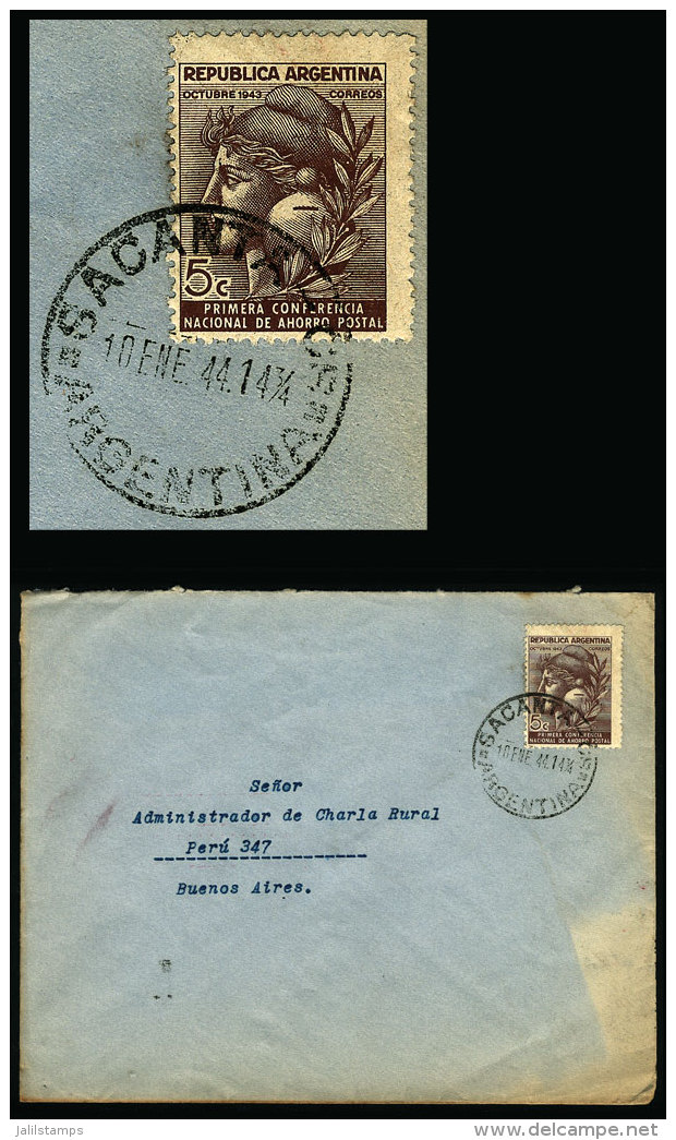 Cover Sent From SACANTA (Córdoba) To Buenos Aires On 10/JA/1944, VF Quality - Briefe U. Dokumente