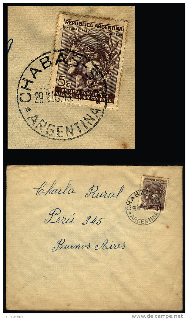 Cover Sent From CHABAS (Santa Fe) To Buenos Aires On 29/DE/1943, VF Quality - Brieven En Documenten