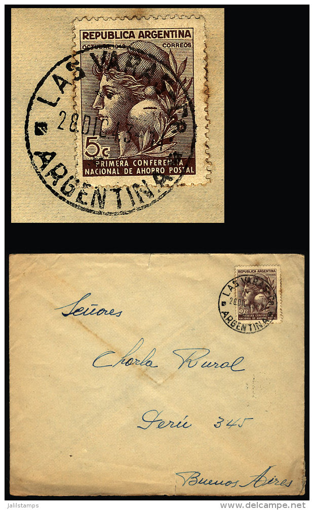 Cover With Postmark Of "LAS VARAS" (Córdoba) Mailed On 28/DE/1943 To Buenos Aires, VF Quality - Brieven En Documenten