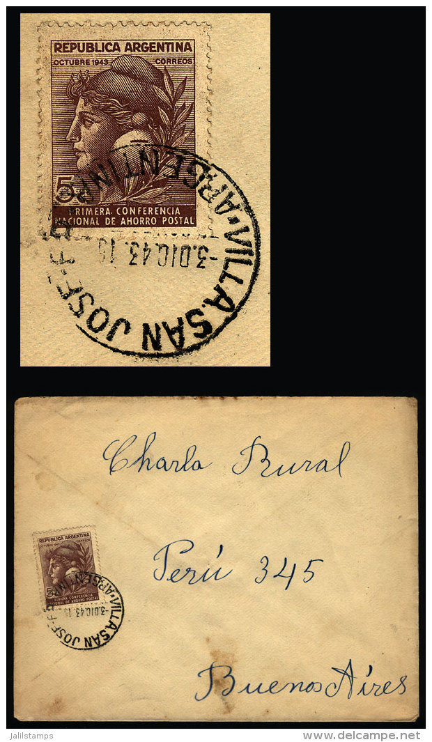 Cover Sent From VILLA SAN JOSÉ (Entre Rios) To Buenos Aires On 3/DE/1943, VF Quality - Brieven En Documenten