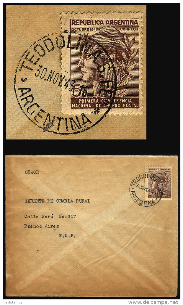 Cover Sent From TEODOLINA (Santa Fe) To Buenos Aires On 30/NO/1943. - Brieven En Documenten