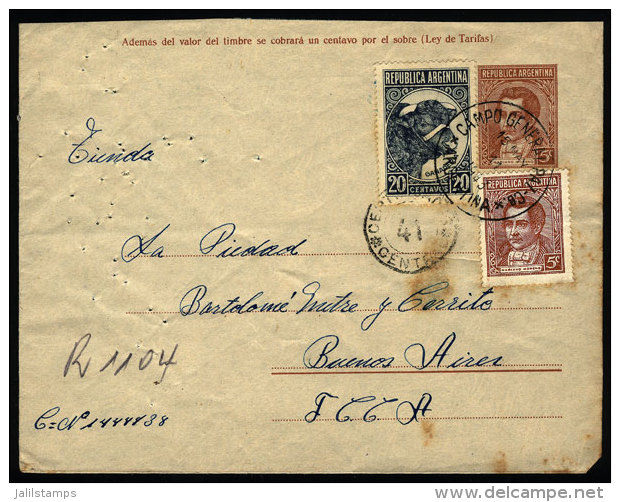 Stationery Envelope Sent To Buenos Aires On 15/MAY/1943 With Postmark Of "CAMPO GENERAL PAZ" (Córdoba), VF... - Brieven En Documenten