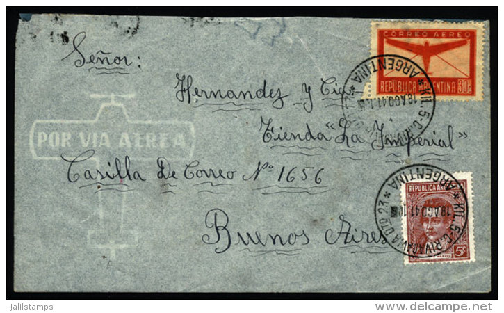 Airmail Cover Sent To Buenos Aires On 18/AU/1941 Cancelled "KIL. 5 C. RIVADAVIA Dto 23", VF Quality - Brieven En Documenten