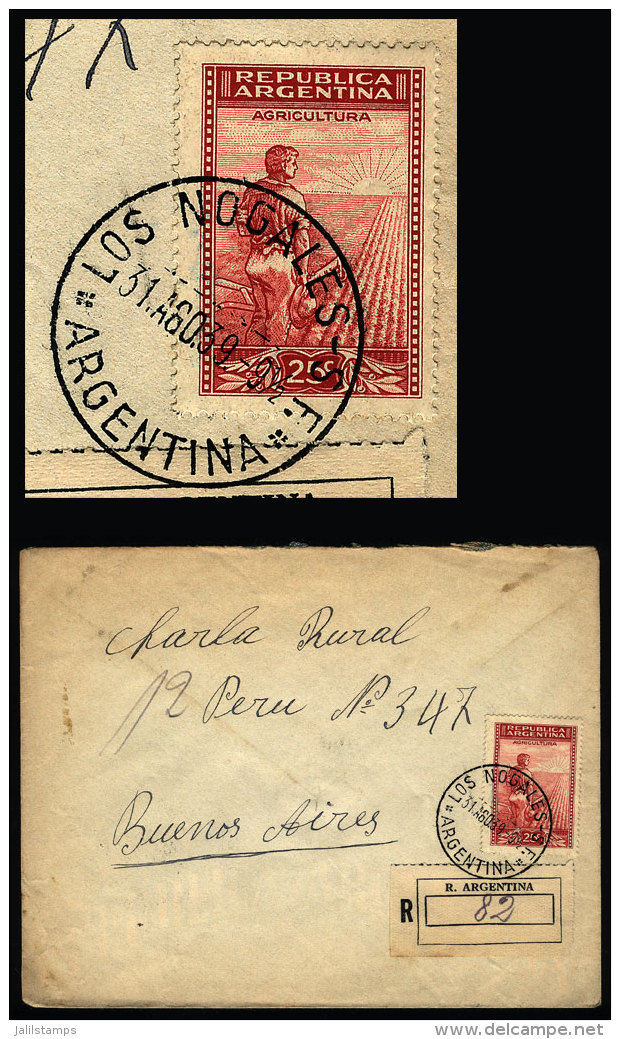 Registered Cover Sent From LOS NOGALES (Santa Fe) To Buenos Aires On 31/AU/1939, VF Quality - Brieven En Documenten