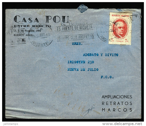 Cover Mailed On 26/SE/1938, With Slogan Cancel "Tourism Is A Source Of Wealth - Touring Club" - Brieven En Documenten