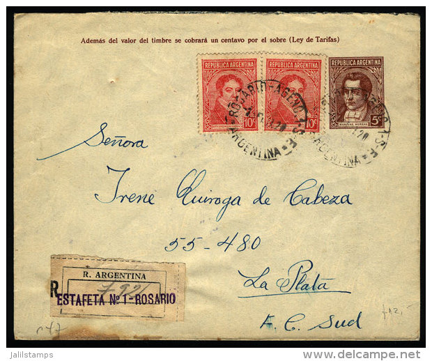 Stationery Envelope Mailed On 2/SE/1937 With Postmark Of "ROSARIO - AGENC. 1" To La Plata, VF Quality - Brieven En Documenten