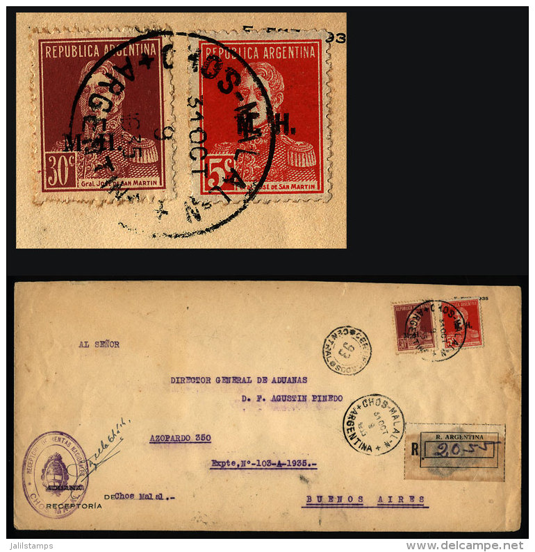 Registered Official Cover Mailed From CHOS MALAL To Buenos Aires On 31/OC/1935, VF Quality - Brieven En Documenten