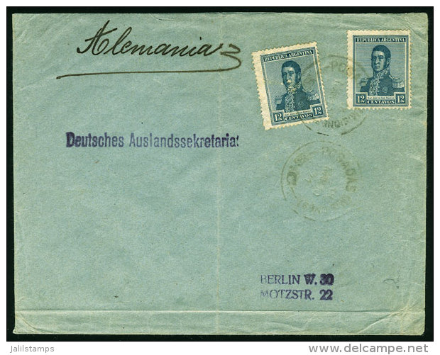 Cover Sent To Germany On 18/MAR/1921 With Postmark Of POSADAS And Franked With 24c., VF Quality - Brieven En Documenten