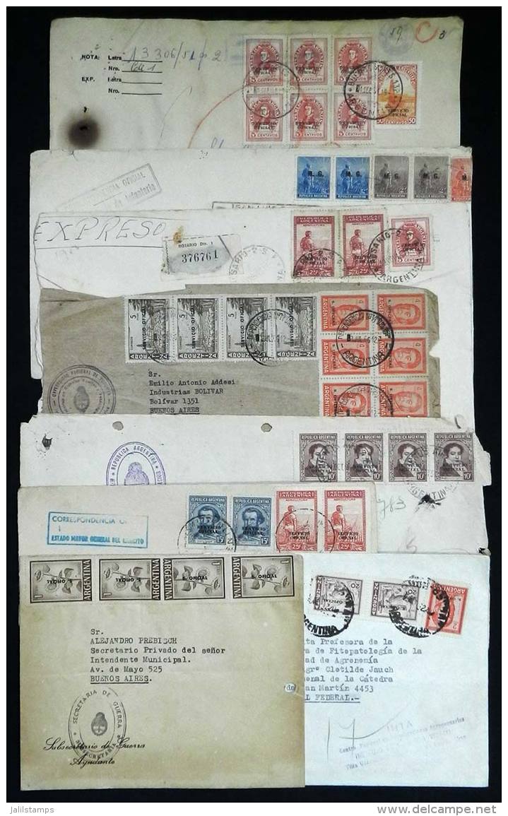 15 Official Covers Mailed Between 1913/1966, Interesting Postages. - Brieven En Documenten