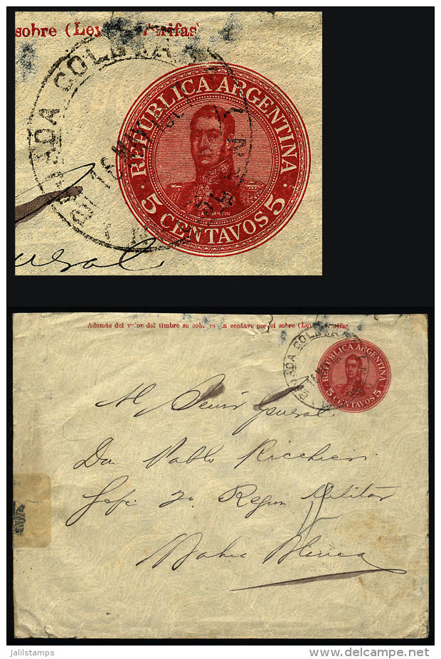 Cover Mailed On 16/MAY/1907, With Postmark Of BAJADA COLORADA (Neuquén), VF Quality (back Flap Missing) - Brieven En Documenten