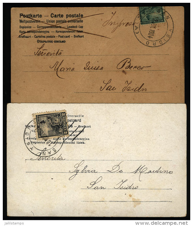 2 Illustrated Postcards Mailed On 12/JUL And 10/NO/1904 With Postmark Of "SAN YSIDRO", VF Quality - Brieven En Documenten