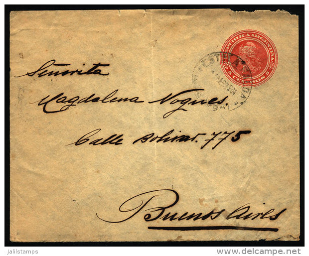 Cover Sent To Buenos Aires In AP/1904 With Postmark Of "ESTn LA FALDA" (Córdoba), VF Quality - Brieven En Documenten