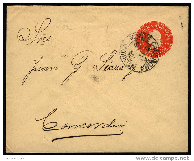 Stationery Envelope Mailed On 27/SE/1900 With Postmark Of "MONTE CASEROS" (Corrientes), To Concordia, VF Quality - Lettres & Documents