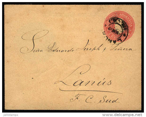 Lettercard Illustrated Inside, Mailed On 1/JA/1899 With Double Circle Datestamp Of "LANUS", VF Quality - Lettres & Documents