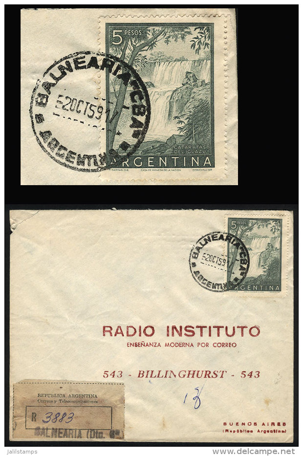 Registered Cover Sent From BALNEARIA (Córdoba) To Buenos Aires On 2/OC/1959, Franked With 5$ Iguazú... - Brieven En Documenten