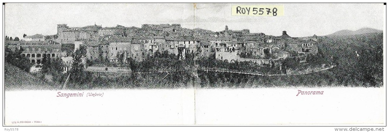 Umbria-terni-san Gemini Veduta Panorama Citta' Primi 900 (cart.doppia) - Altri & Non Classificati