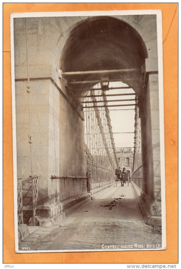 Menai Bridge Isle Of Anglesey Wales UK 1910 Real Photo Postcard - Anglesey