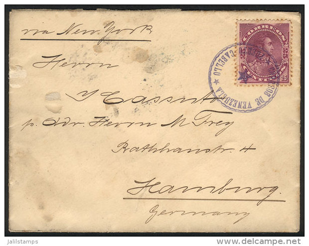 Cover Sent From PUERTO CABELLO To Hamburg On 9/DE/1893, Franked By Sc.125, Very Nice Postmark, VF Quality! - Venezuela