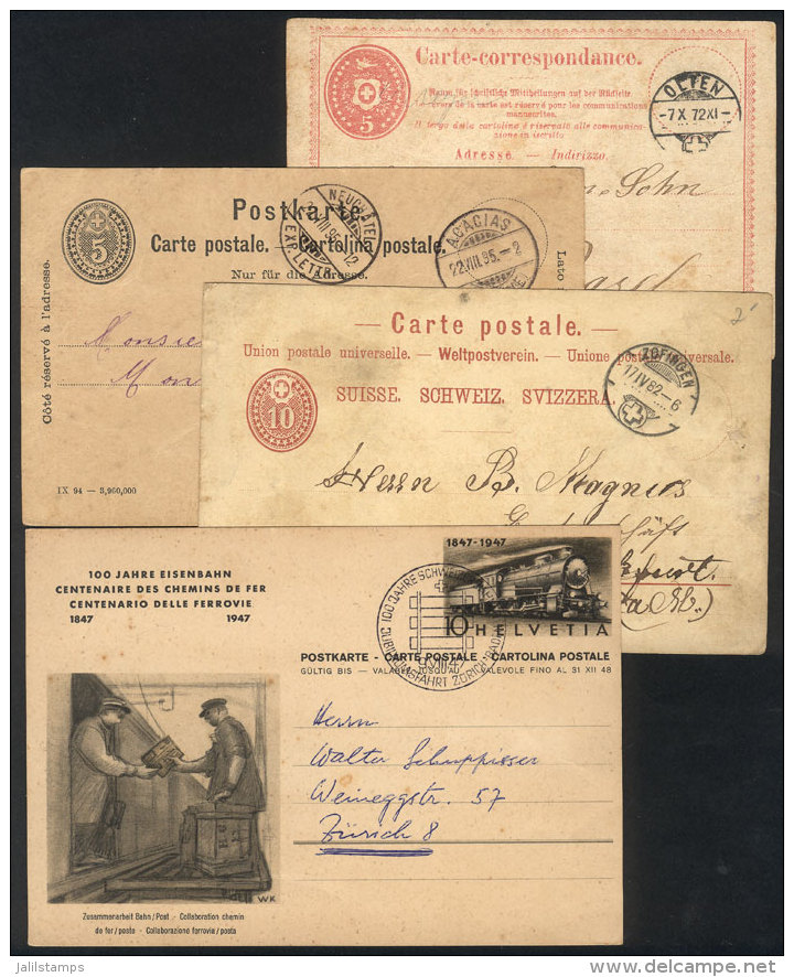 4 Postal Cards Used Between 1872 And 1947, Interesting! - Other & Unclassified