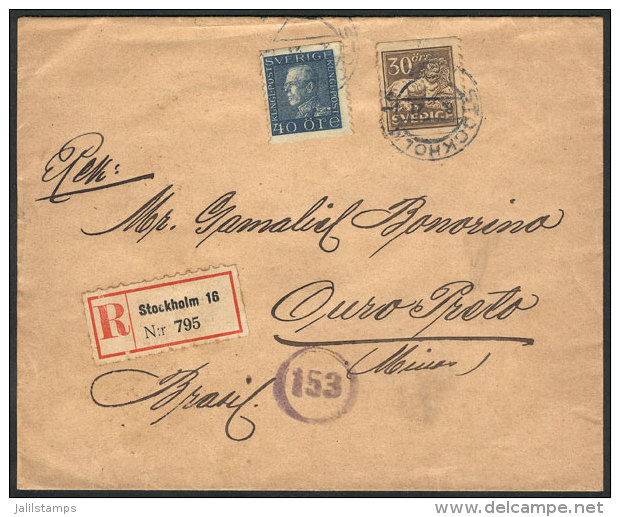 Registered Cover Sent To Ouro Preto (Brazil) In JUN/1921 Franked With 70ö., Unusual Destination! - Covers & Documents