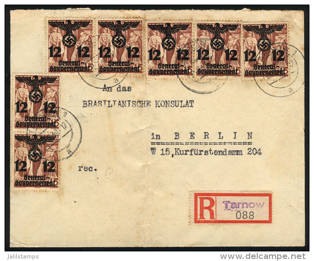 Registered Cover Sent From Tarnow To Berlin On 23/JUL/1940 Franked With 84Pf., Minor Defects, Very Nice! - Other & Unclassified