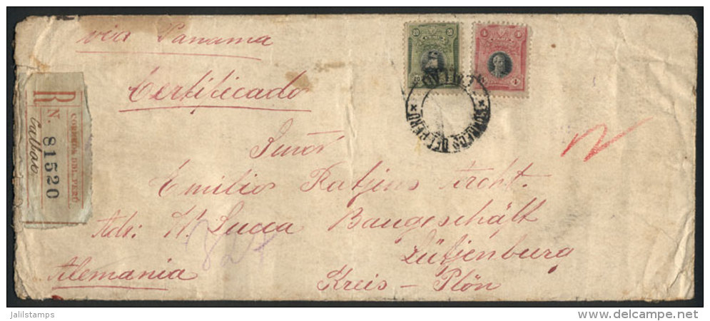 Registered Cover Sent From CALLAO To Germany In JUL/1920 Franked With 24c., With Panamá Transit And Arrival... - Peru