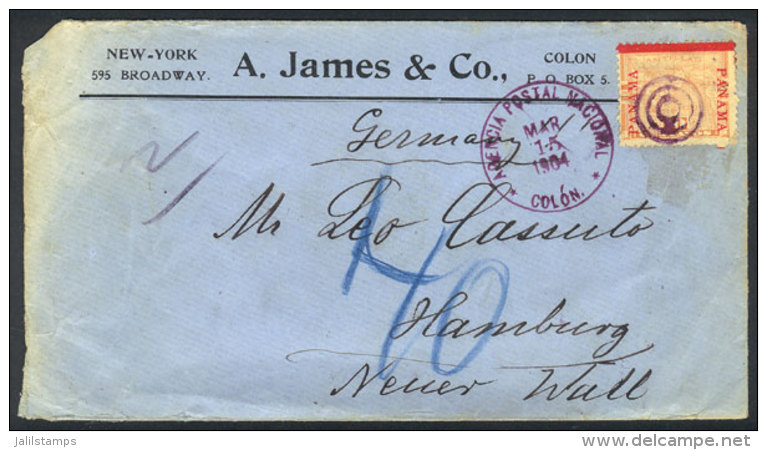 Cover Franked With 10c., Sent From COLON To Germany On 15/MAR/1904. - Panama