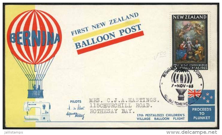 7/NO/1965 First Balloon Flight, Card Of Very Fine Quality! - Covers & Documents