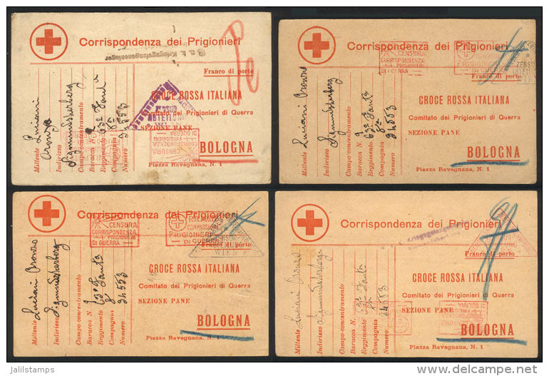 PRISONERS OF WAR MAIL: 9 Cards Used By Italian Prisoners Of War, With Various Censor Marks, VF Quality, Very... - Ohne Zuordnung