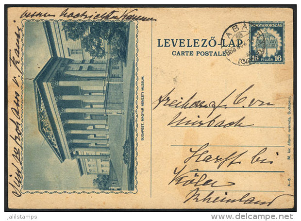 Illustrated Postal Card (view Of MUSEUM In Budapest) Used On 18/NO/1933, With Minor Defects, Very Good Appearance. - Covers & Documents