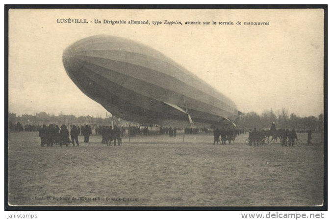 German Airship Landing (similar To ZEPPELIN), Circa 1910, VF Quality! - Other & Unclassified