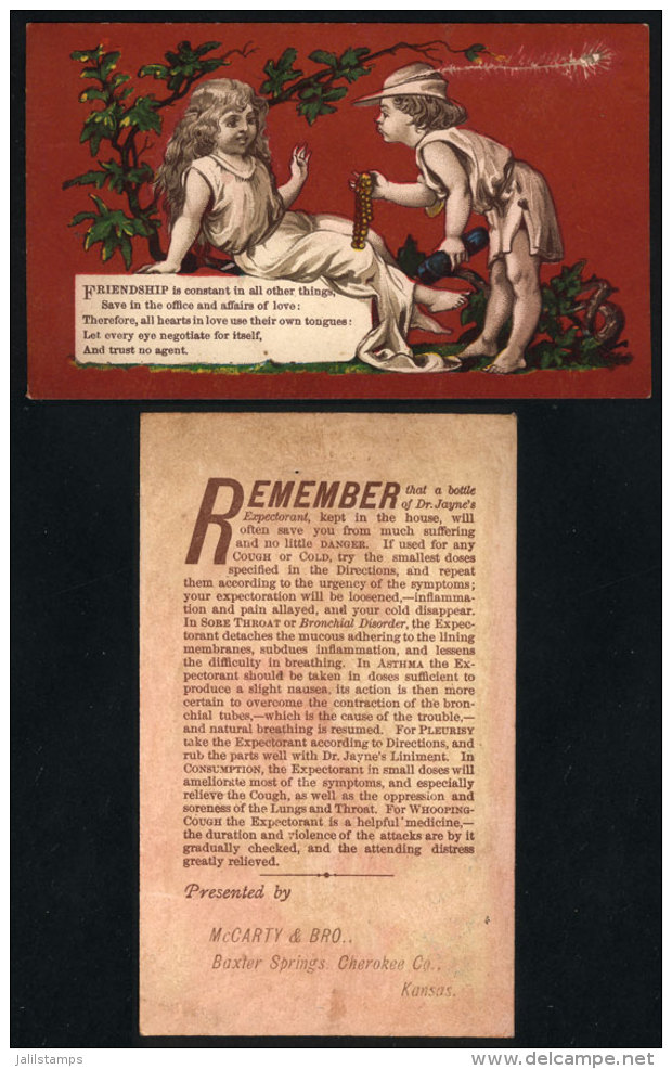 Old Advertising Card For "Dr Jayne&acute;s Expectorant" (medicine), Nice Illustration, Fine Quality - Sonstige & Ohne Zuordnung