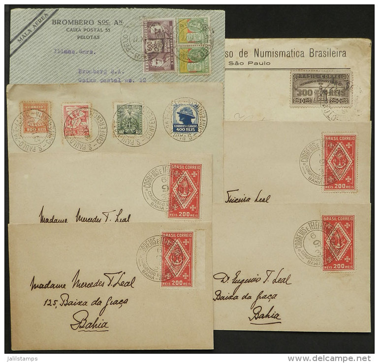 7 Covers Franked With Commemorative Stamps, Used Between 1933 And 1936, Some Very Scarce And Of High Market Value,... - Briefe U. Dokumente