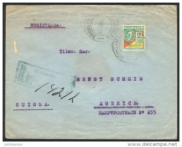 Registered Cover Sent From Blumenau To Switzerland On 1/AU/1931, Franking By RHM.C-37 ALONE, VF Quality, Rare! - Covers & Documents