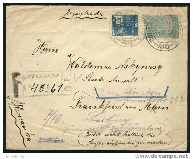 Registered Cover Posted From COPACABANA (Rio) To Germany On 19/SE/1930 Franked With 1,100Rs., VF! - Covers & Documents