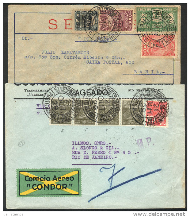 2 Airmail Covers Flown By CONDOR In 1929 And 1934, Very Nice! - Covers & Documents