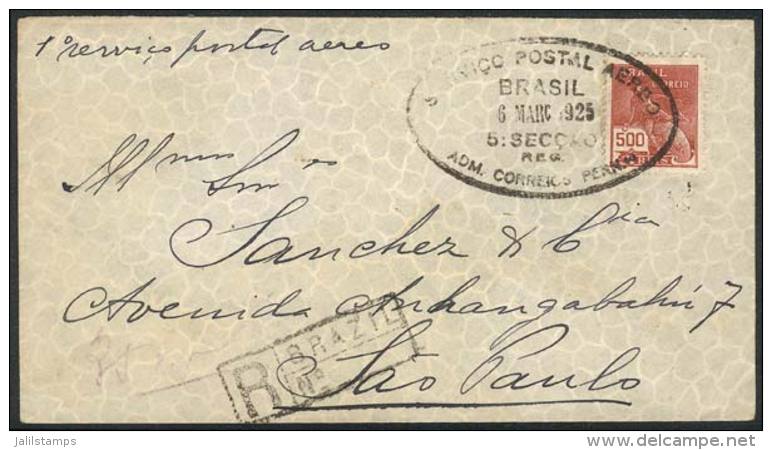 6/MAR/1935: Cover Carried On FIRST AIRMAIL Between PERNAMBUCO And RIO, With Arrival Backstamp Of 11/MAR, Excellent... - Lettres & Documents