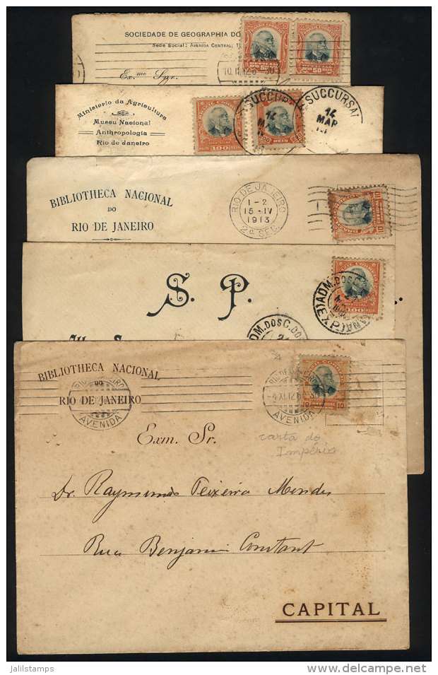 5 Official Covers Used Between 1910 And 1926, All Franked With Official Stamps, Interesting! - Sonstige & Ohne Zuordnung