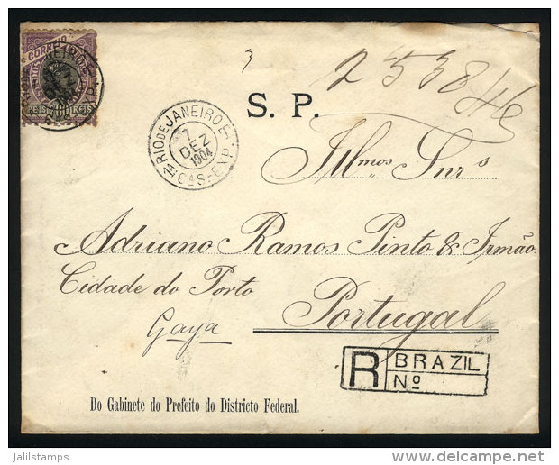 Registered Cover Franked With 700Rs. (Sc.121), Sent From Rio To Portugal On 7/DE/1904, VF Quality! - Briefe U. Dokumente